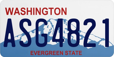 WA license plate ASG4821