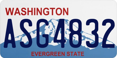 WA license plate ASG4832