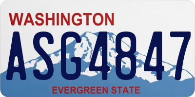 WA license plate ASG4847
