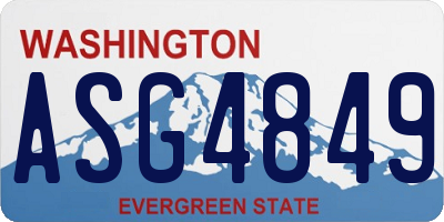 WA license plate ASG4849
