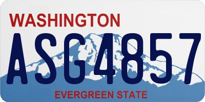WA license plate ASG4857