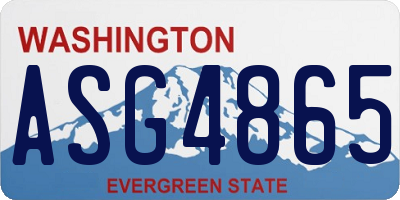 WA license plate ASG4865