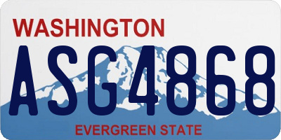 WA license plate ASG4868