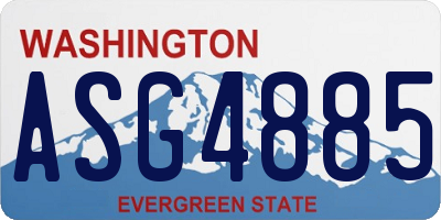 WA license plate ASG4885