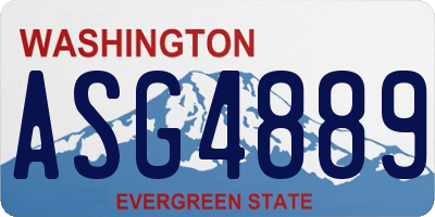 WA license plate ASG4889