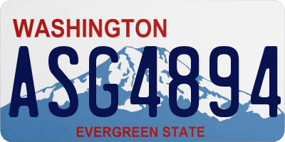 WA license plate ASG4894