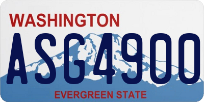 WA license plate ASG4900
