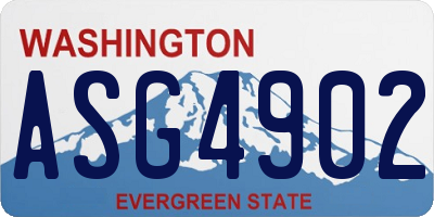 WA license plate ASG4902