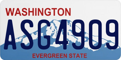 WA license plate ASG4909