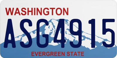 WA license plate ASG4915