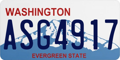 WA license plate ASG4917