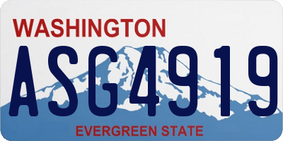 WA license plate ASG4919