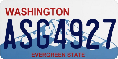 WA license plate ASG4927