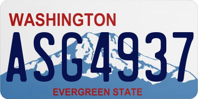 WA license plate ASG4937