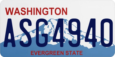 WA license plate ASG4940