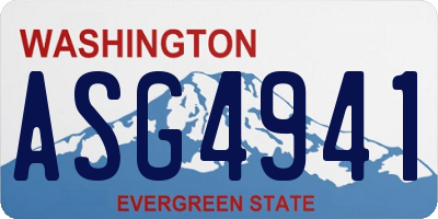 WA license plate ASG4941