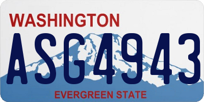 WA license plate ASG4943
