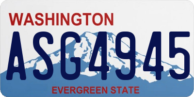 WA license plate ASG4945