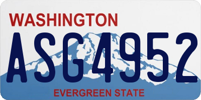 WA license plate ASG4952