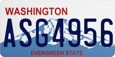 WA license plate ASG4956