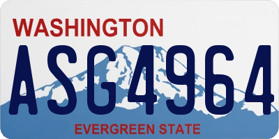 WA license plate ASG4964