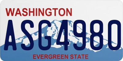 WA license plate ASG4980
