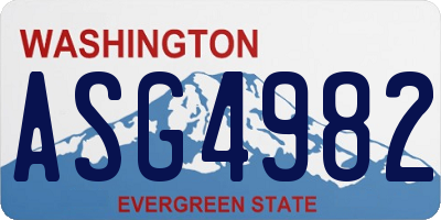 WA license plate ASG4982