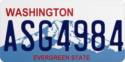 WA license plate ASG4984