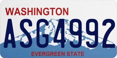 WA license plate ASG4992