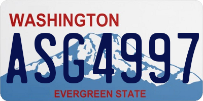 WA license plate ASG4997