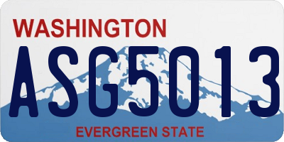 WA license plate ASG5013