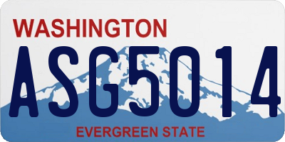 WA license plate ASG5014