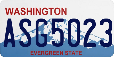 WA license plate ASG5023