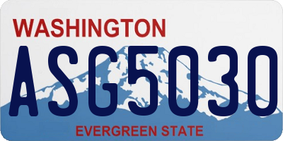 WA license plate ASG5030