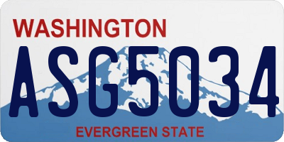 WA license plate ASG5034