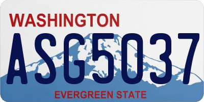 WA license plate ASG5037