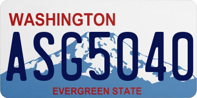 WA license plate ASG5040