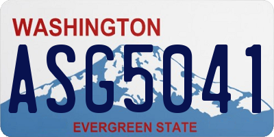 WA license plate ASG5041