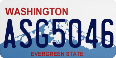 WA license plate ASG5046