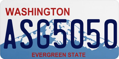 WA license plate ASG5050