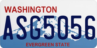 WA license plate ASG5056