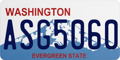 WA license plate ASG5060
