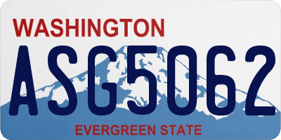 WA license plate ASG5062