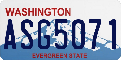 WA license plate ASG5071