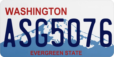 WA license plate ASG5076