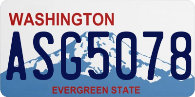 WA license plate ASG5078