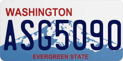 WA license plate ASG5090