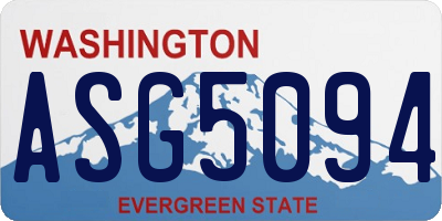 WA license plate ASG5094