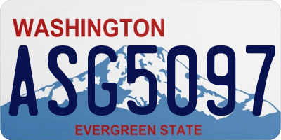 WA license plate ASG5097