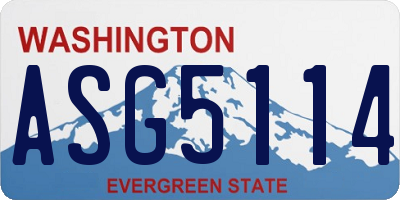WA license plate ASG5114